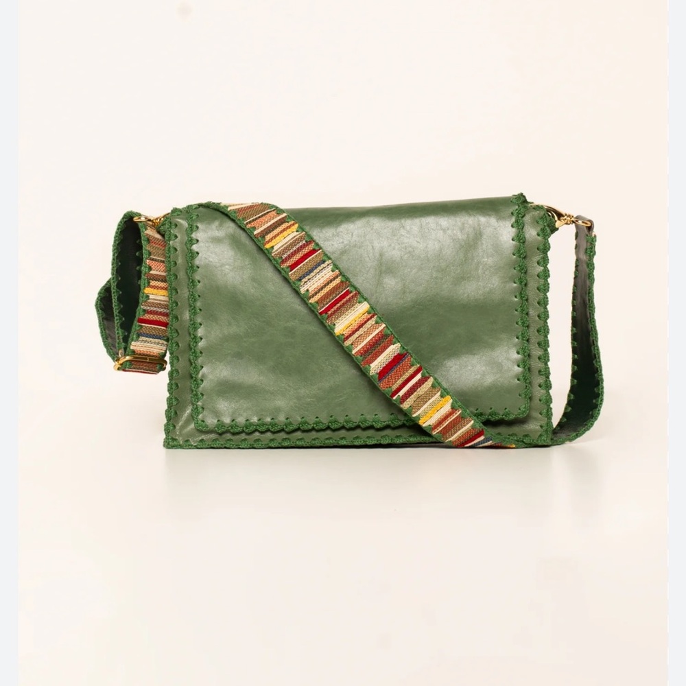 Green Leather Crossbody Bag